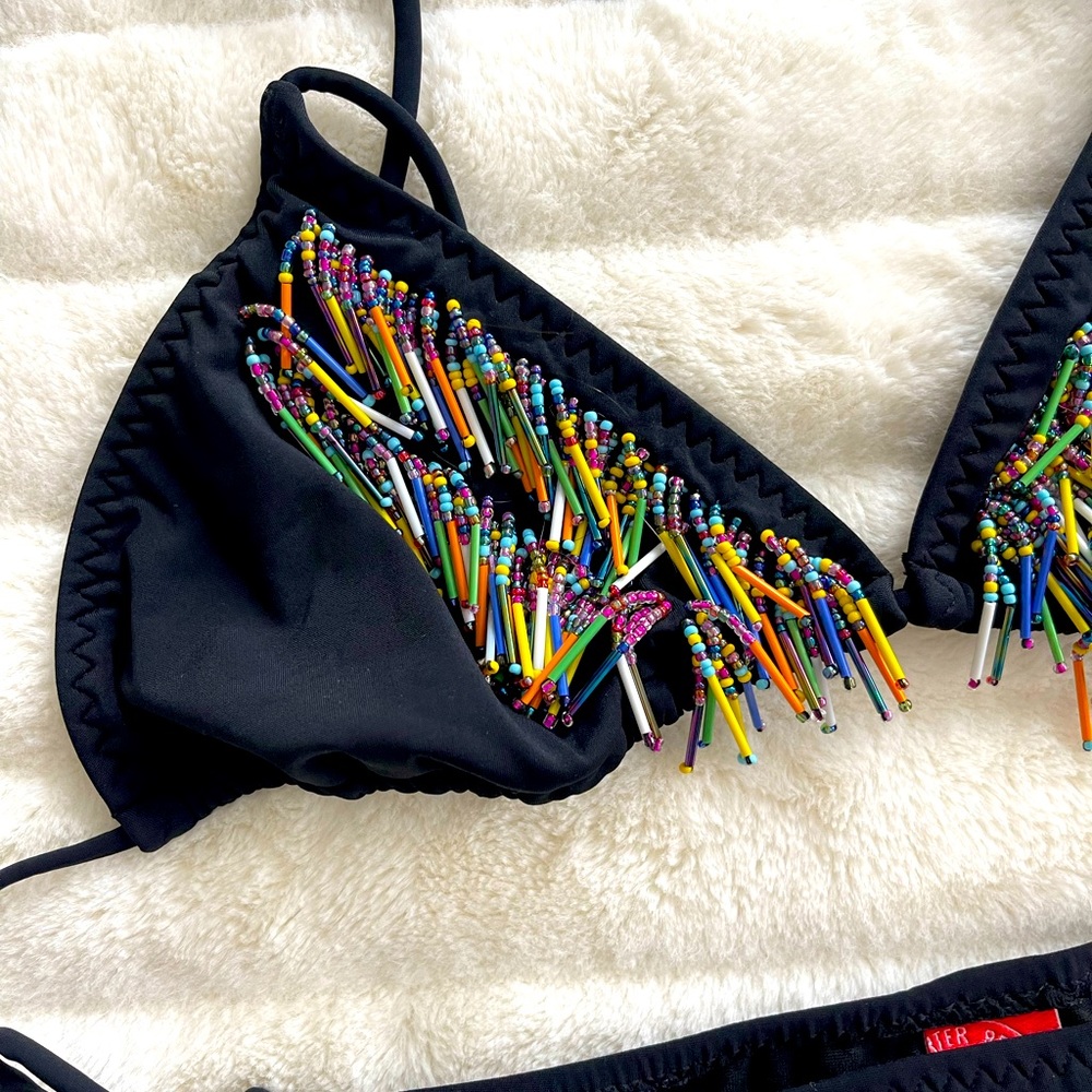 👙 Red Carter Hand Beaded Vintage Y2K String Bikini